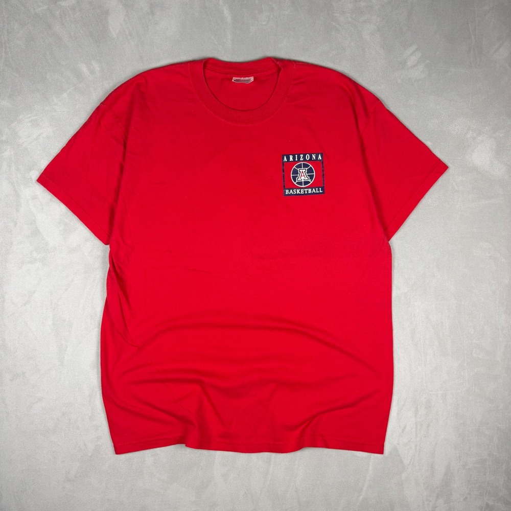 90s Men Hanes Arizona Basketball Collegiate Graphic T-Shirt Large